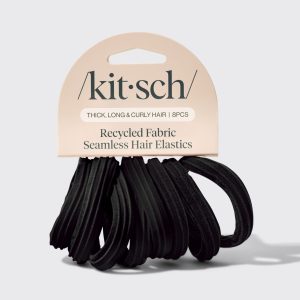 Black Seamless Hair Elastics 8pc Set